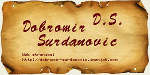 Dobromir Surdanović vizit kartica